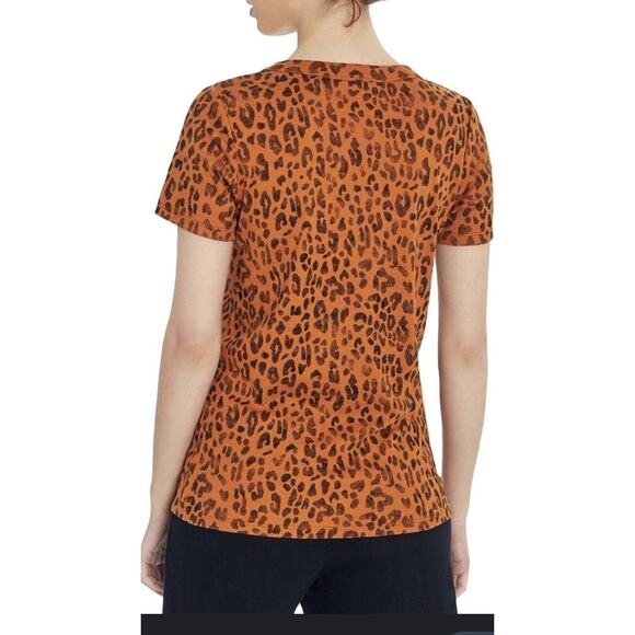 Three Dots Women’s Leopard Print Pocket Knit T-Shirt Orange & Black NWT Sz Small - Picture 4 of 8